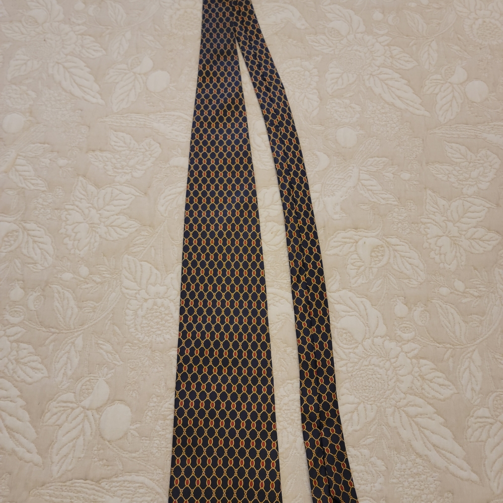Brooks Brothers Silk Tie with Orange and Black Pattern